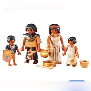 Play Mobil History #6492 Egyptian Family of 4 Adventure Utensils Dagger Shield